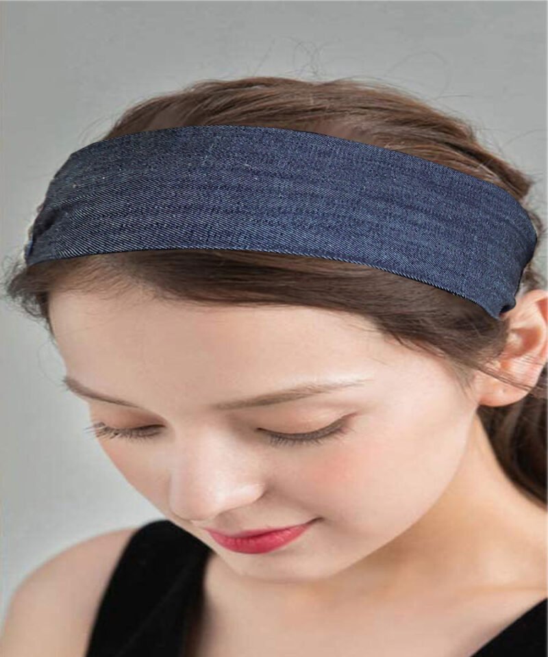 Stylish Blue Denim Headband Image View 6